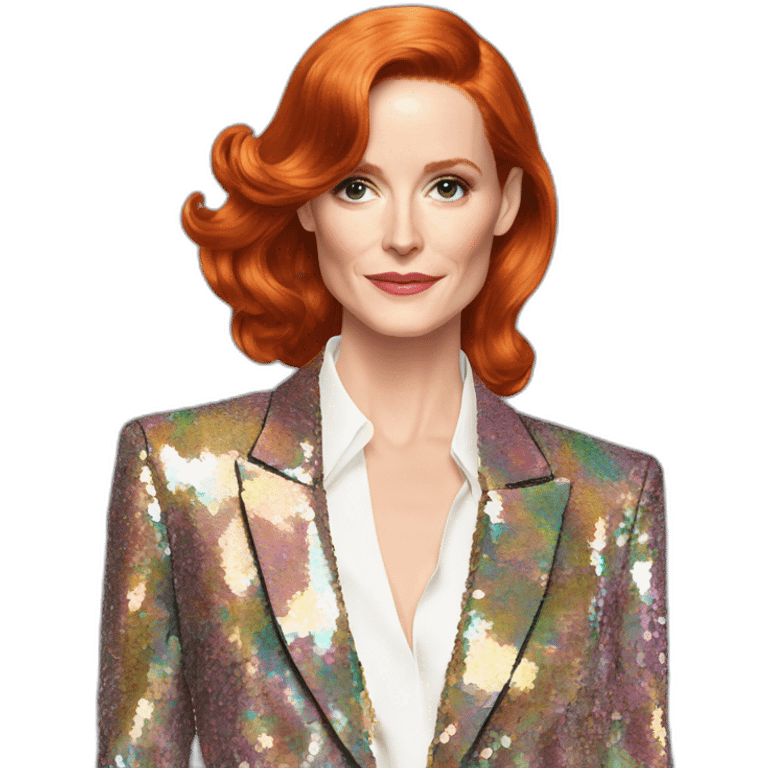 Audrey fleurot smooth hair multicolored sequined suit emoji