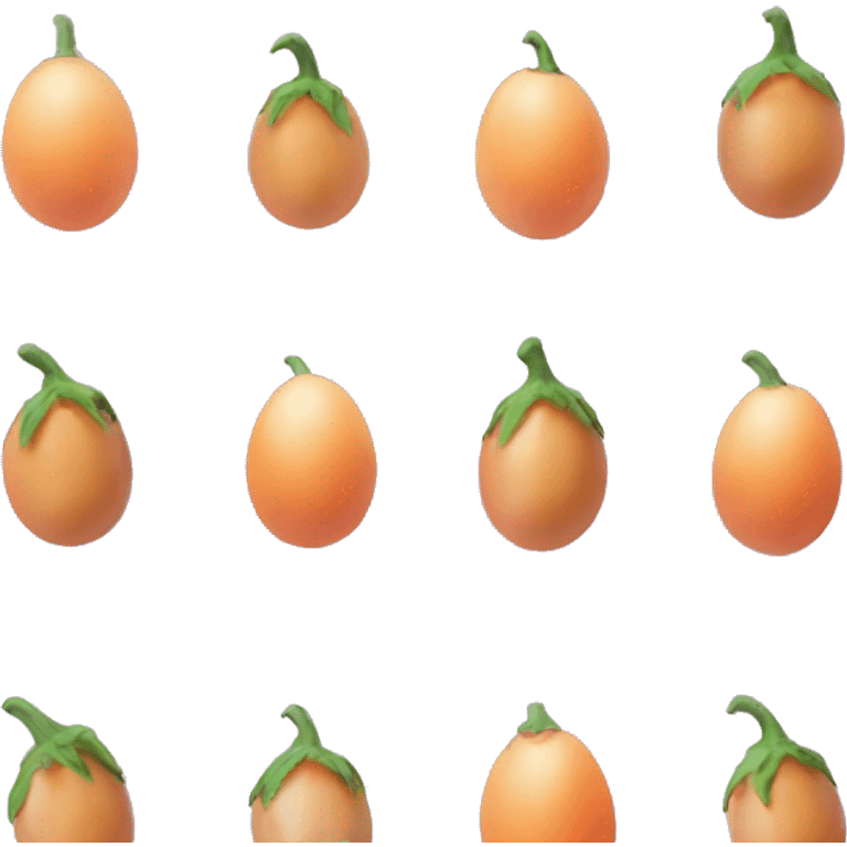 egg plant going into a peach emoji