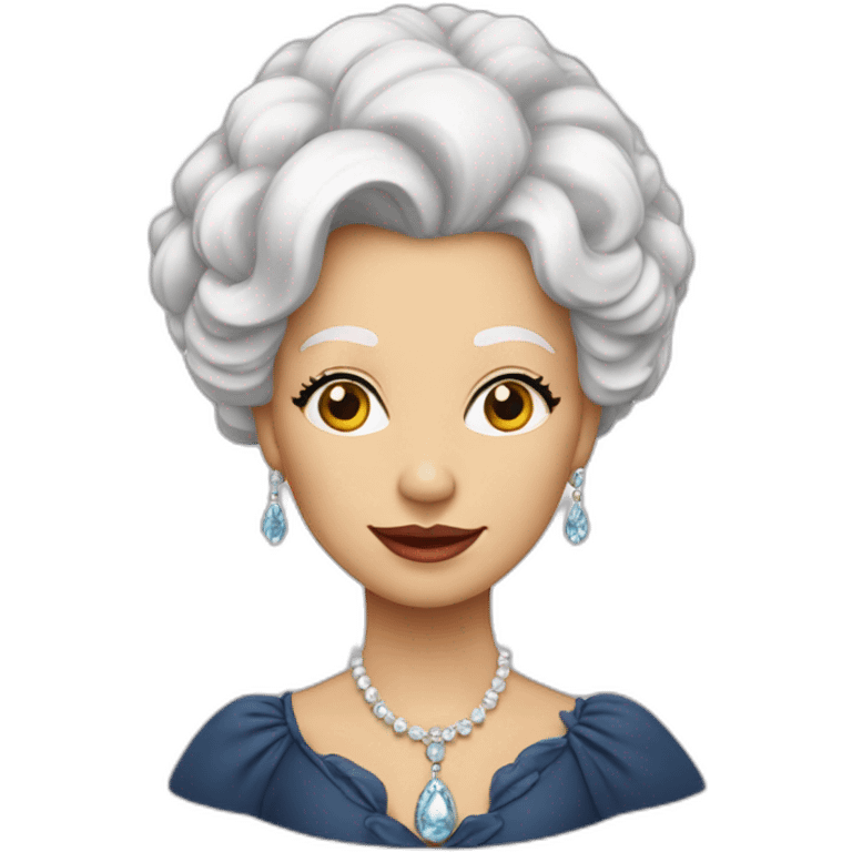 Dame fancy âgée blanche emoji