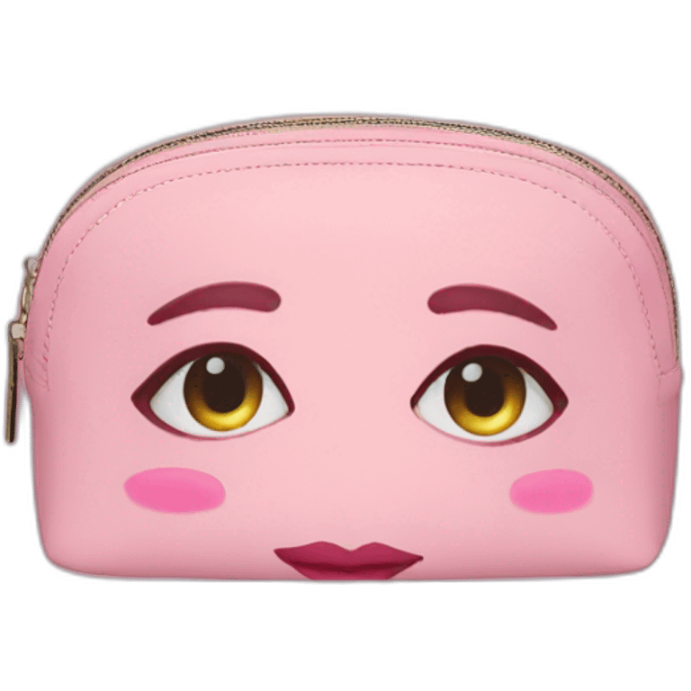 makeup bag without face gently pink colour emoji