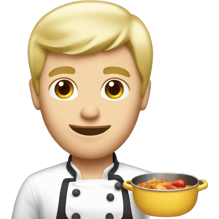 Blonde Caucasian man cooking food  emoji