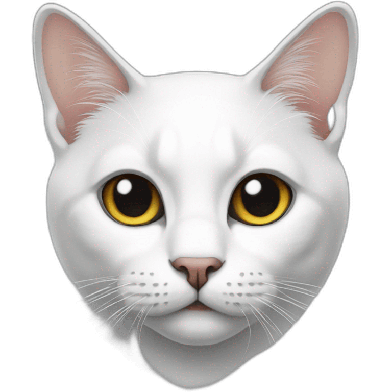 Cat white black emoji