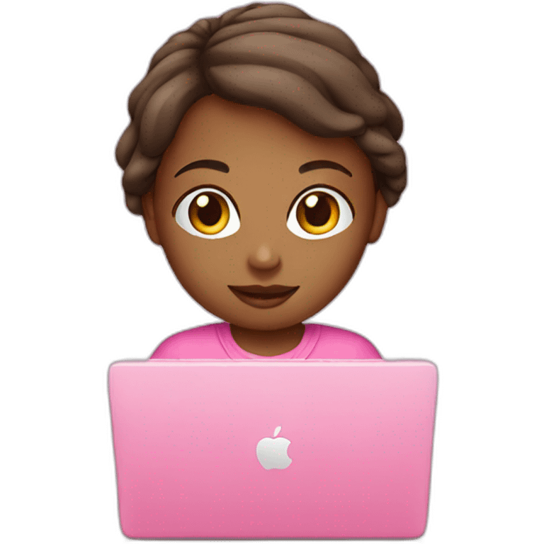 girl pink laptop emoji