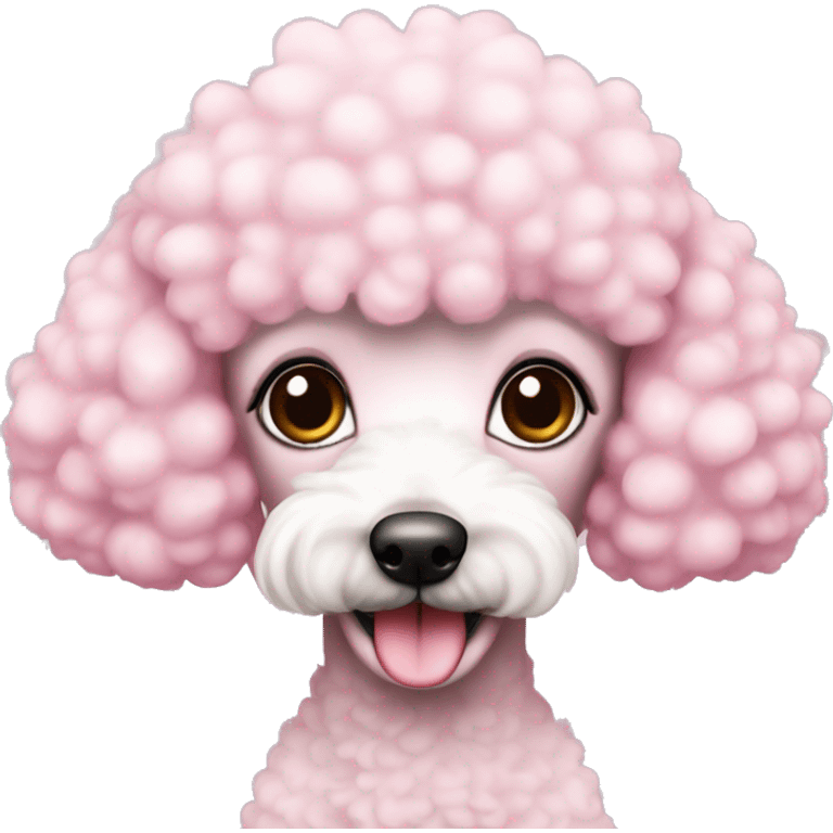 Mini cute pink poodle blanca emoji