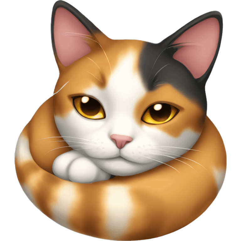 calico cat sleeping emoji