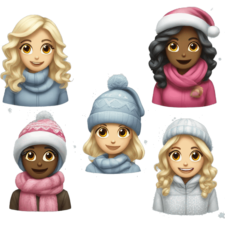 Christmas and winter girly emojis emoji