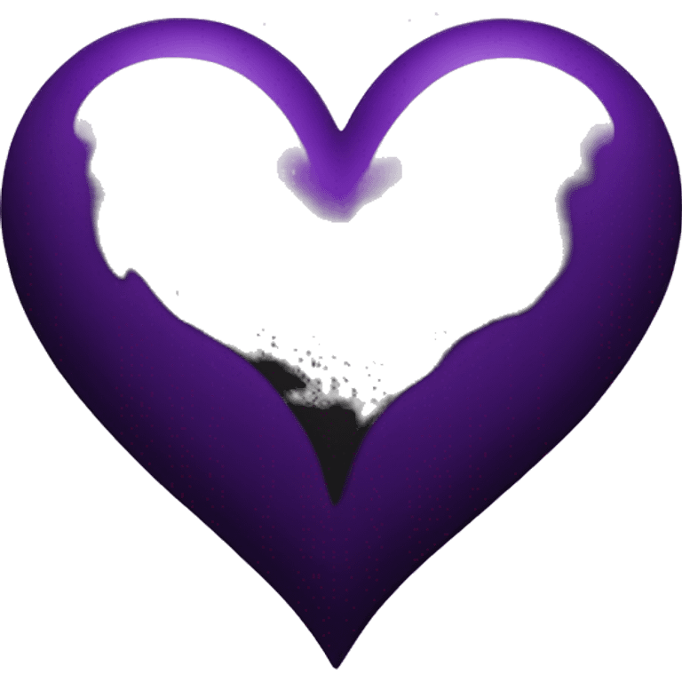 Half black and Purple Heart emoji