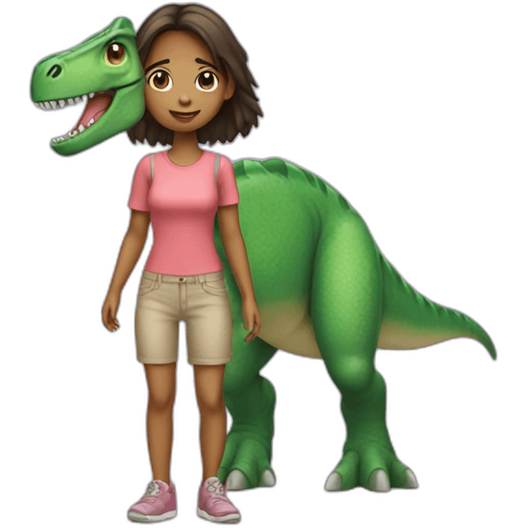 Girl with dinosaur body  emoji