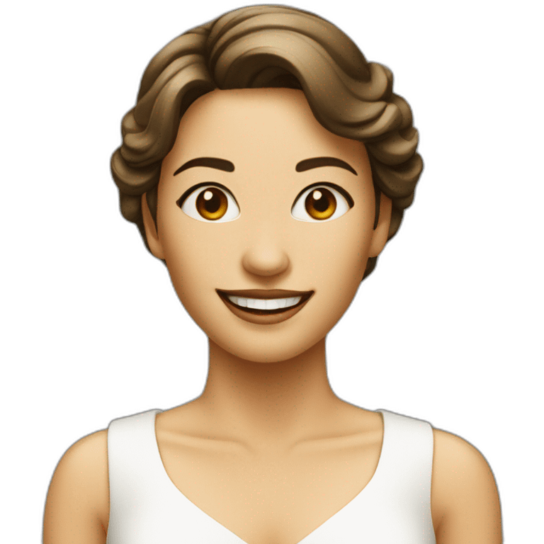 Lady smile in white dress emoji