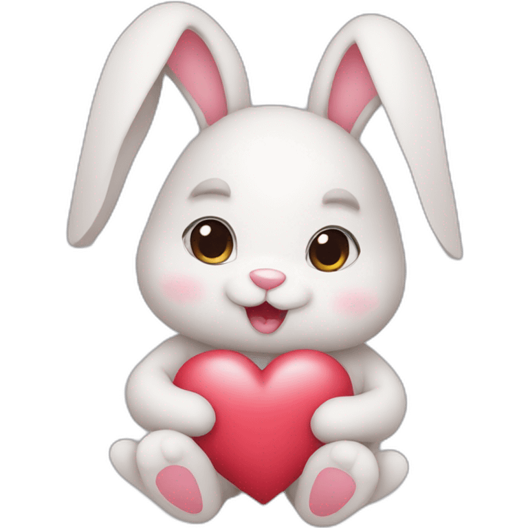 bunny holding heart ribbon emoji