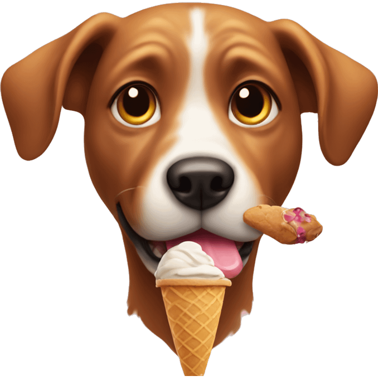 Dog with ice cream emoji