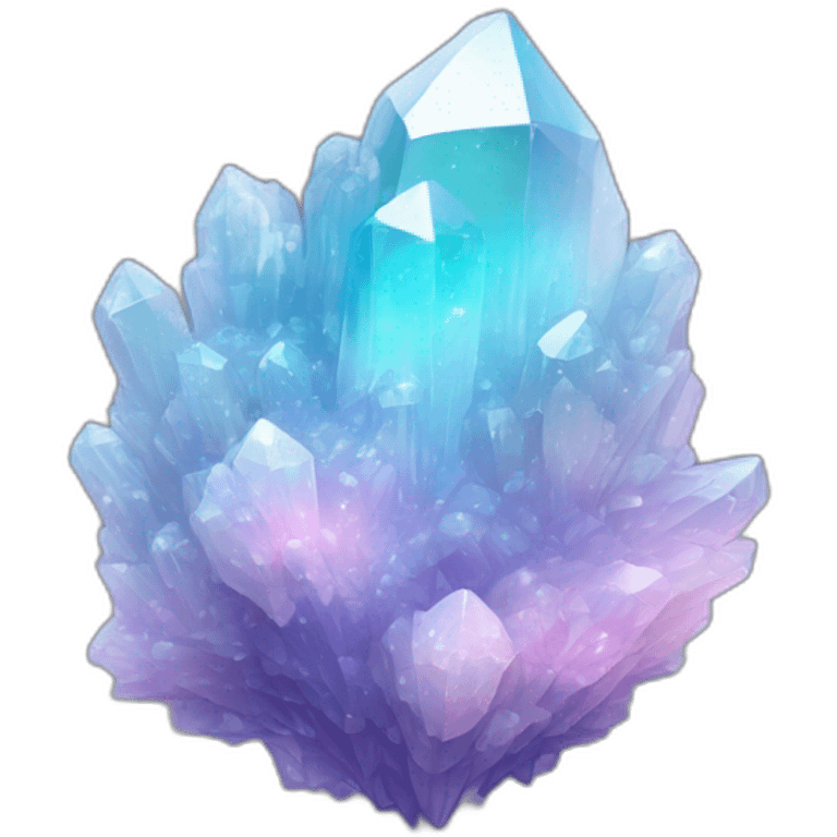 glossy Pastel whitish iridescent glass nebula crystal cluster emoji