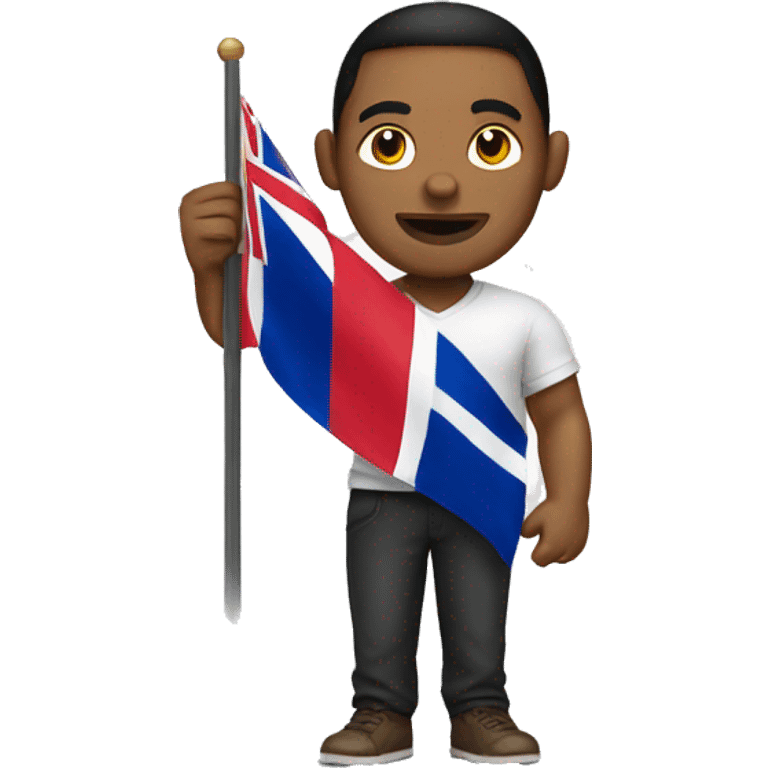 man holding dominican flag emoji