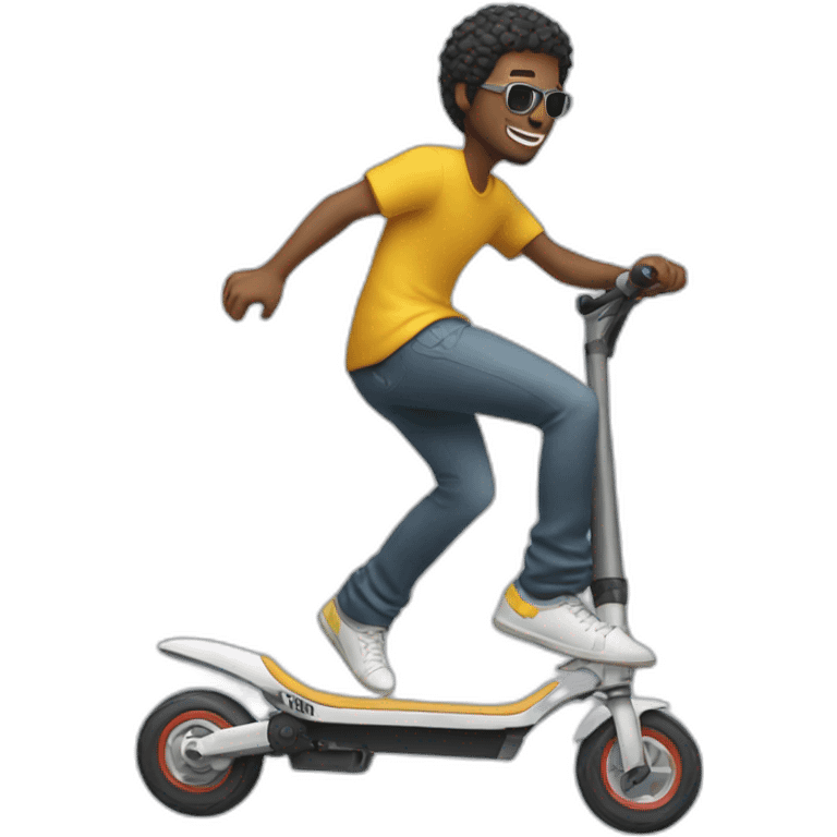 Man doing freestyle Scooter tricks emoji