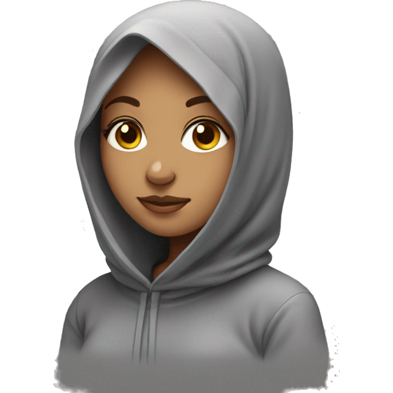 Hijab girl wearing hoodie emoji