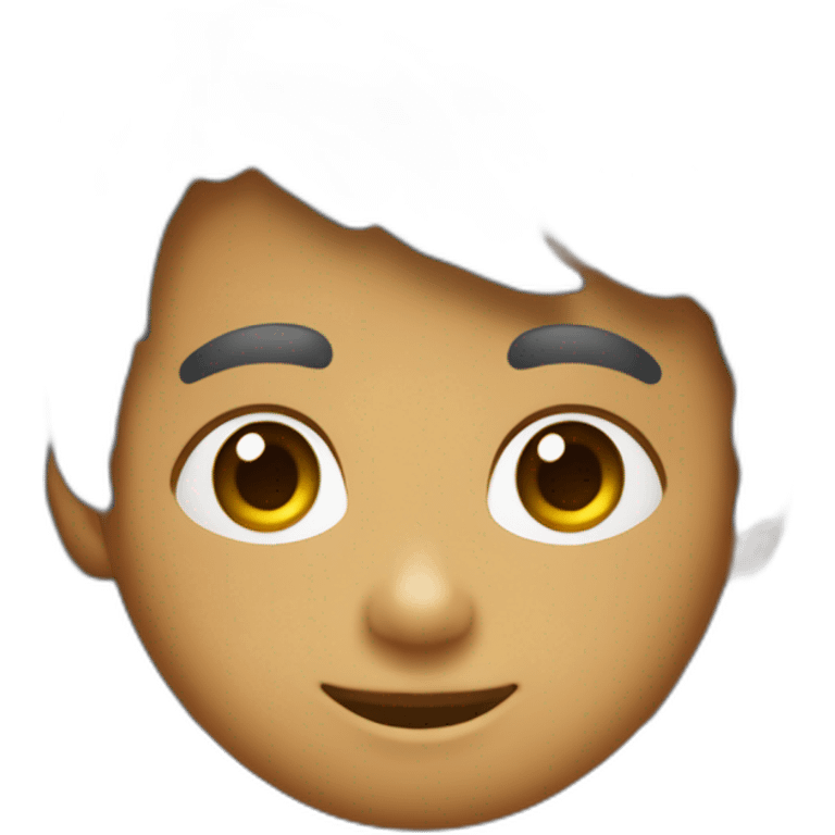 Latino garcon avec boucle d’oreille et cheveux bouclés emoji