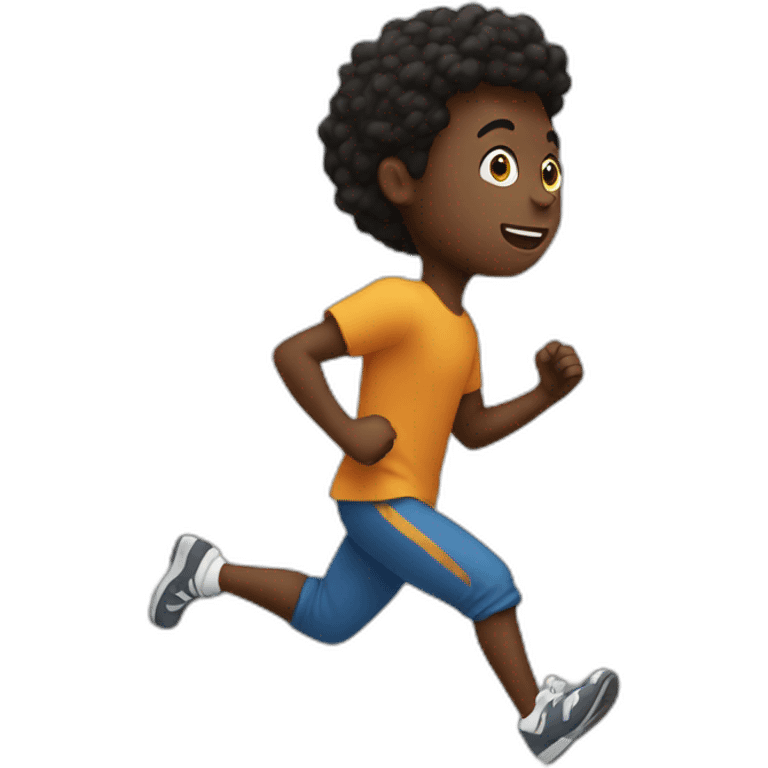 A black boy running  emoji