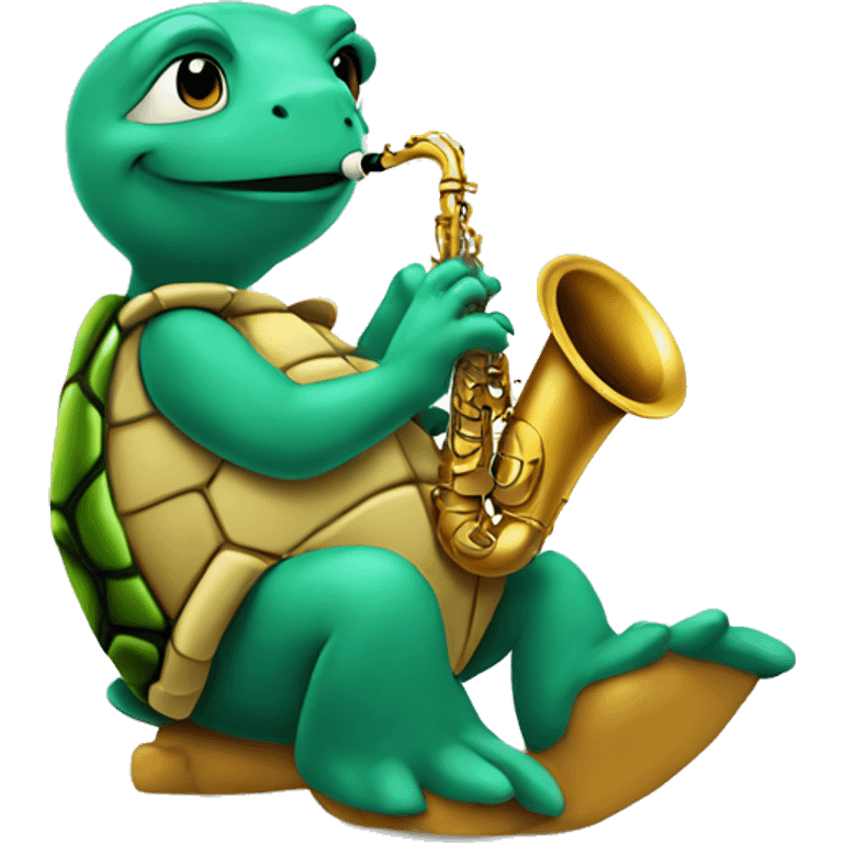 Turtle playing saxophone  emoji