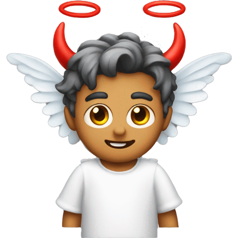 cute angel emoji with devil horns emoji