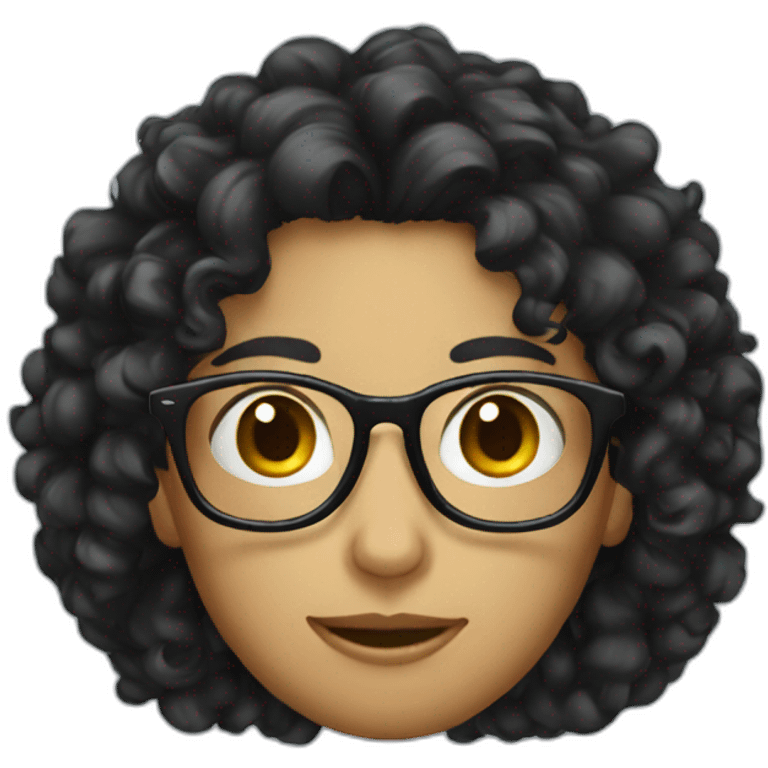 long black curly hair glasses emoji