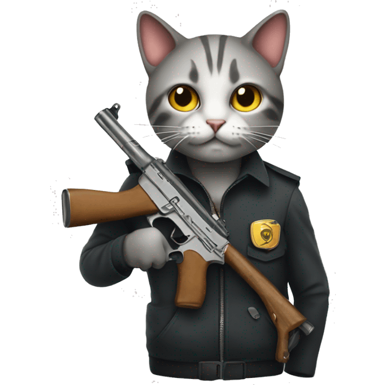 cat holding a gun emoji