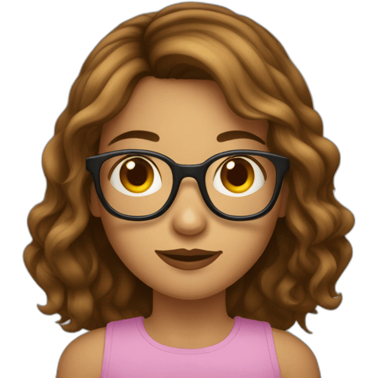 Fille a lunettes cheveux bruns au carré emoji