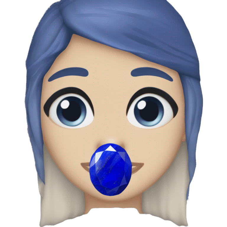 one lapis lazuli oval stone emoji