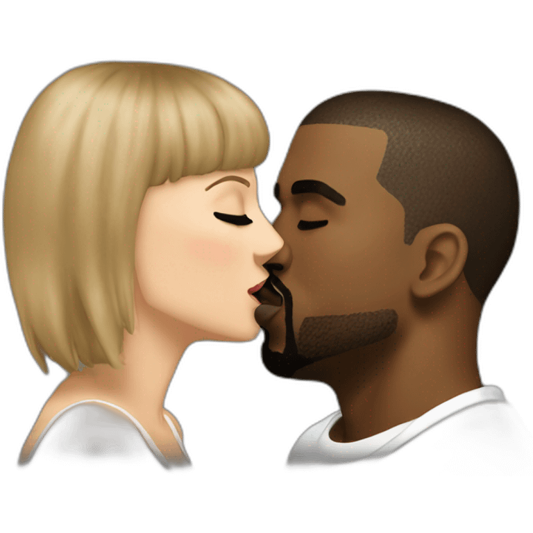 kanye and taylor swift kissing emoji