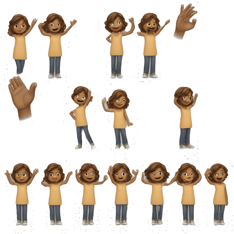 Light brown hair girl raising hand  emoji