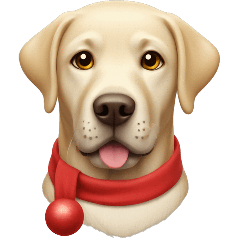 Labrador wearing Santa hat emoji