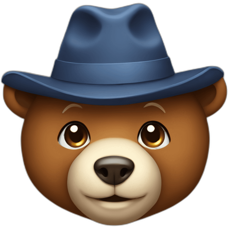 Cute Bear with hat emoji