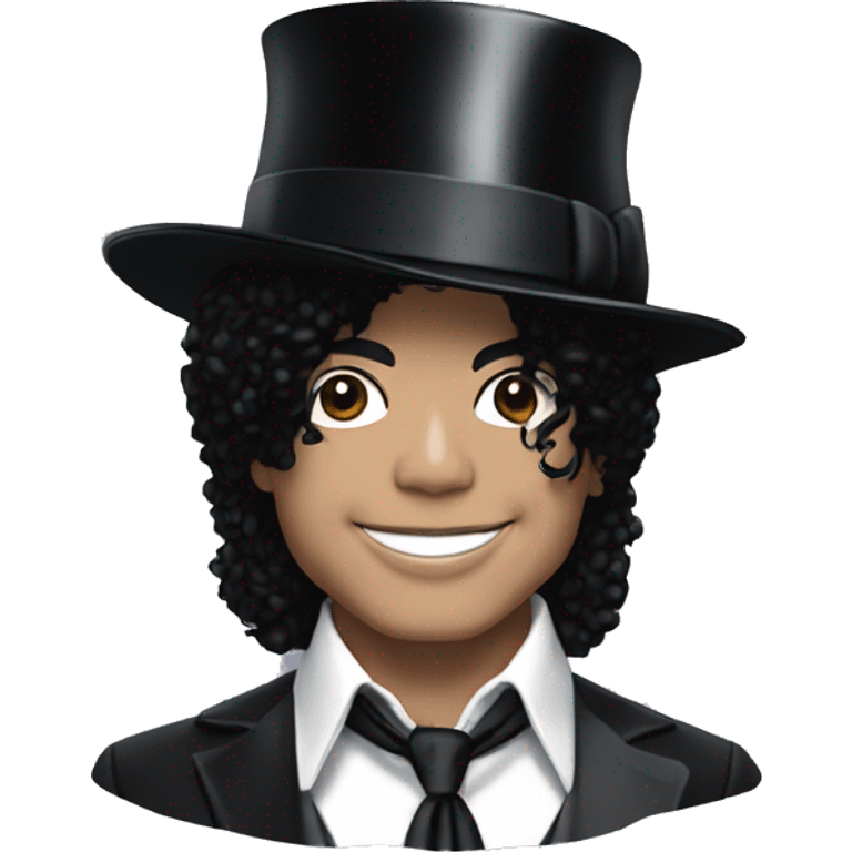 Michael Jackson with a silly T-shirt and a top hat ￼ emoji