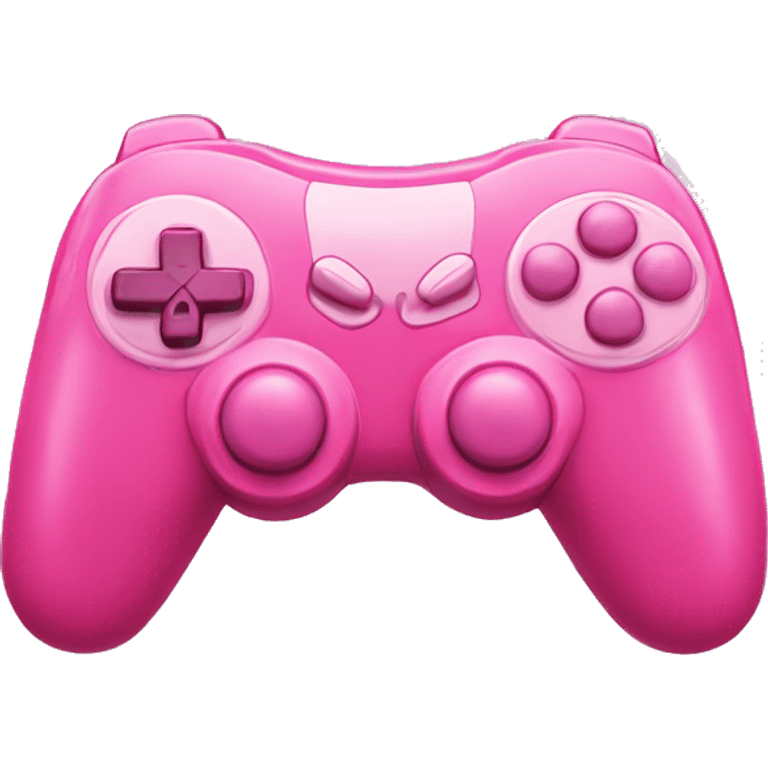 Vibrant pink colored gaming controller with light pink buttons  emoji