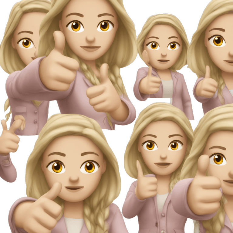 white girl showing thumbs down emoji