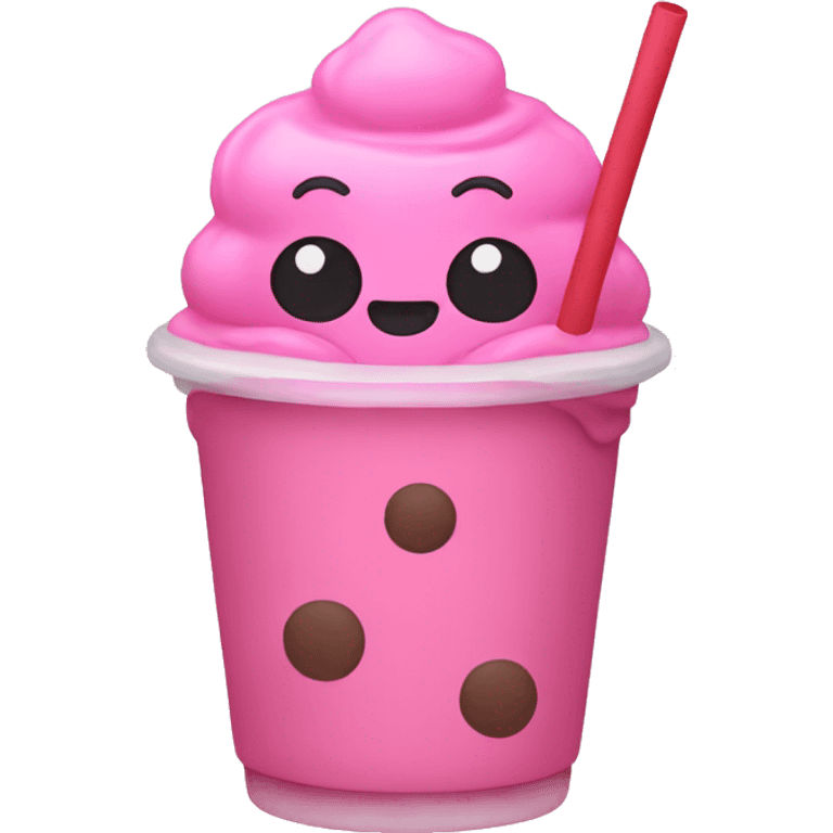 Pink boba emoji