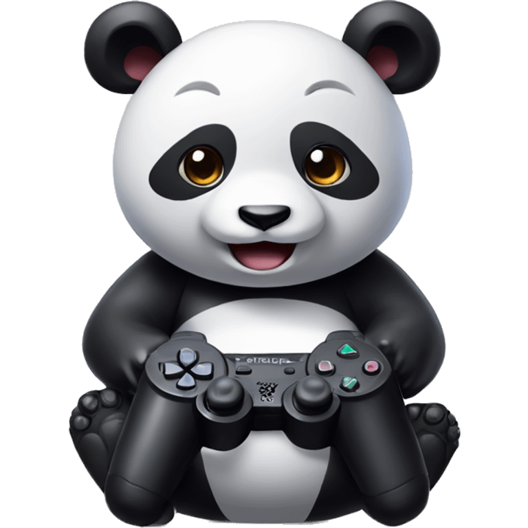 Panda plays playstation emoji