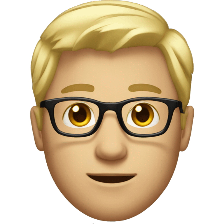 men, short blond hair, glasses emoji