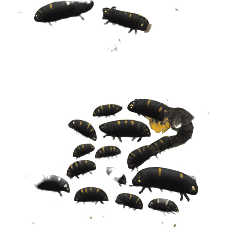 Graffiti patterns on a black pig armadillo centipede emoji