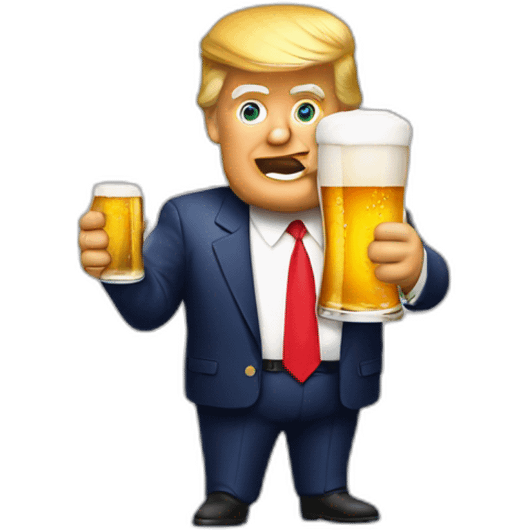 Donald Trump avec une bière emoji