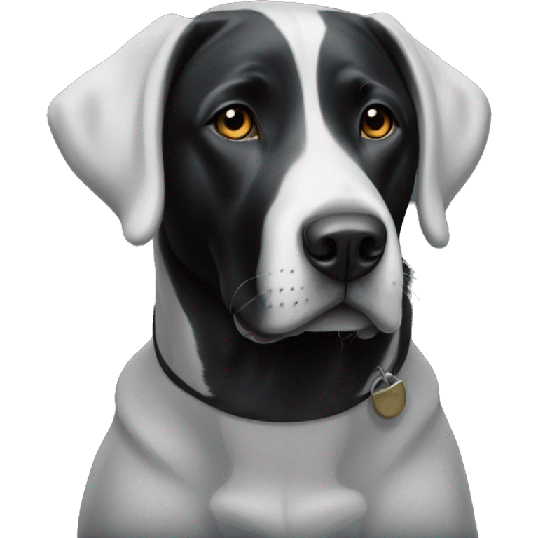 Black lab with white patch on chest emoji