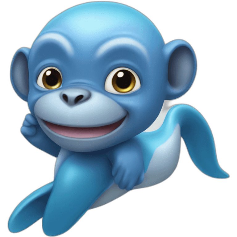 Blue monkey dolphin emoji