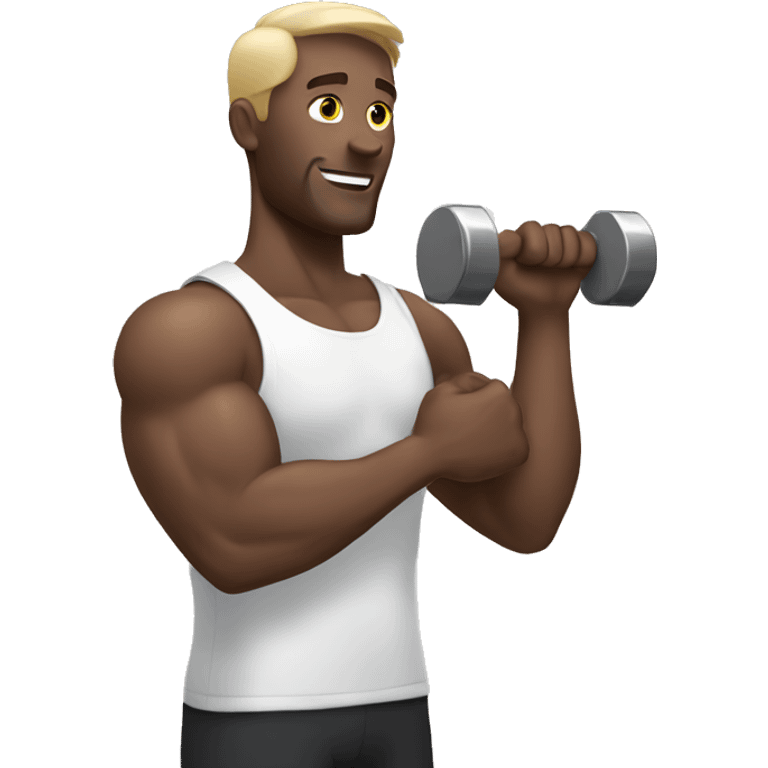 white man hand with dumbbells emoji