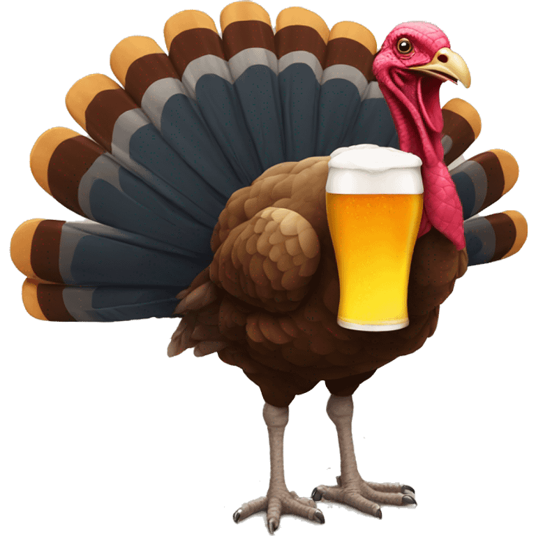 turkey drinking a beer emoji