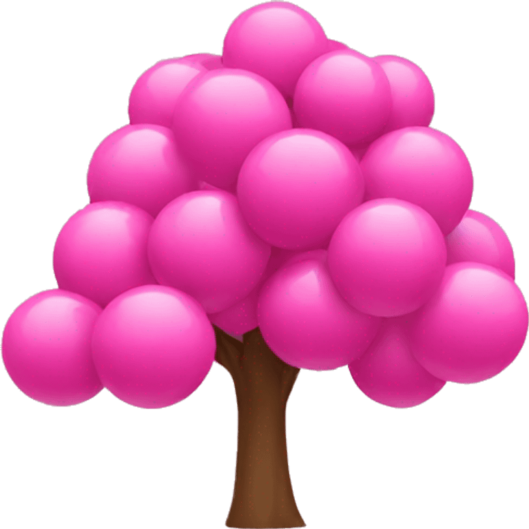 Pink tree with Christmas balls emoji