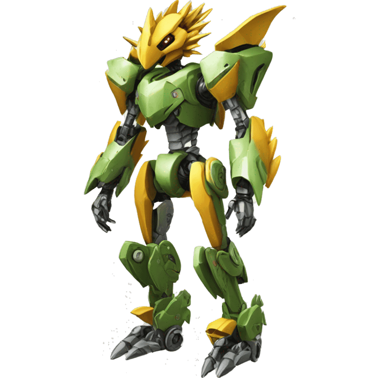 mechanical spiky Medabot-raptor-dragon-Bionicle-mecha full body emoji