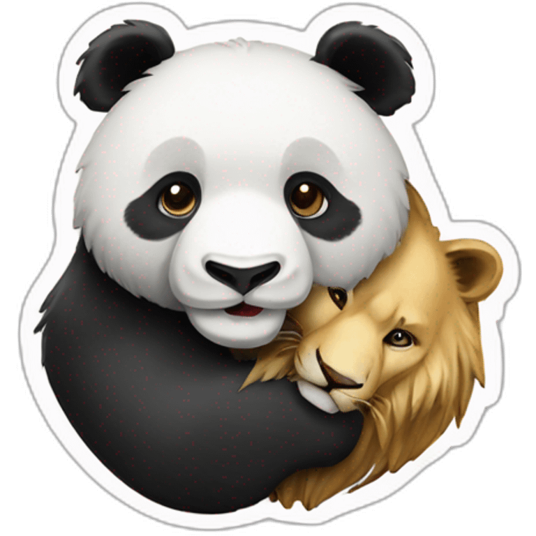 Un panda mélangé à un lion emoji