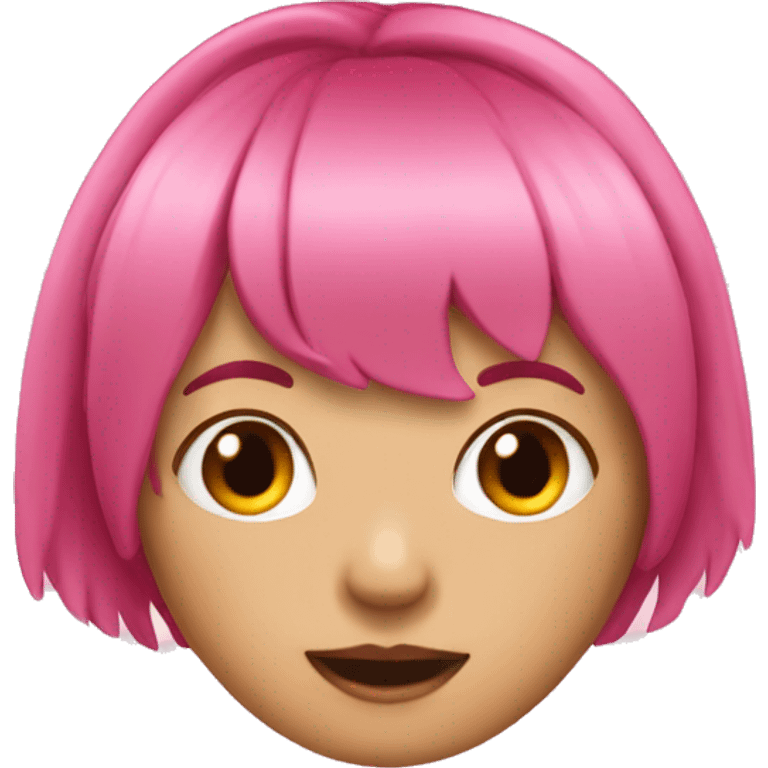 Pink hair girl bang emoji