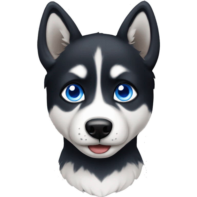 black husky boy with blue eyes emoji