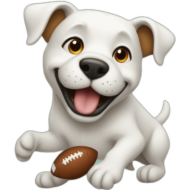 Dog playing football emoji