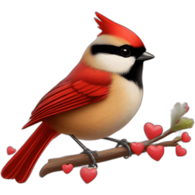 Chickadee heart cardinal emoji